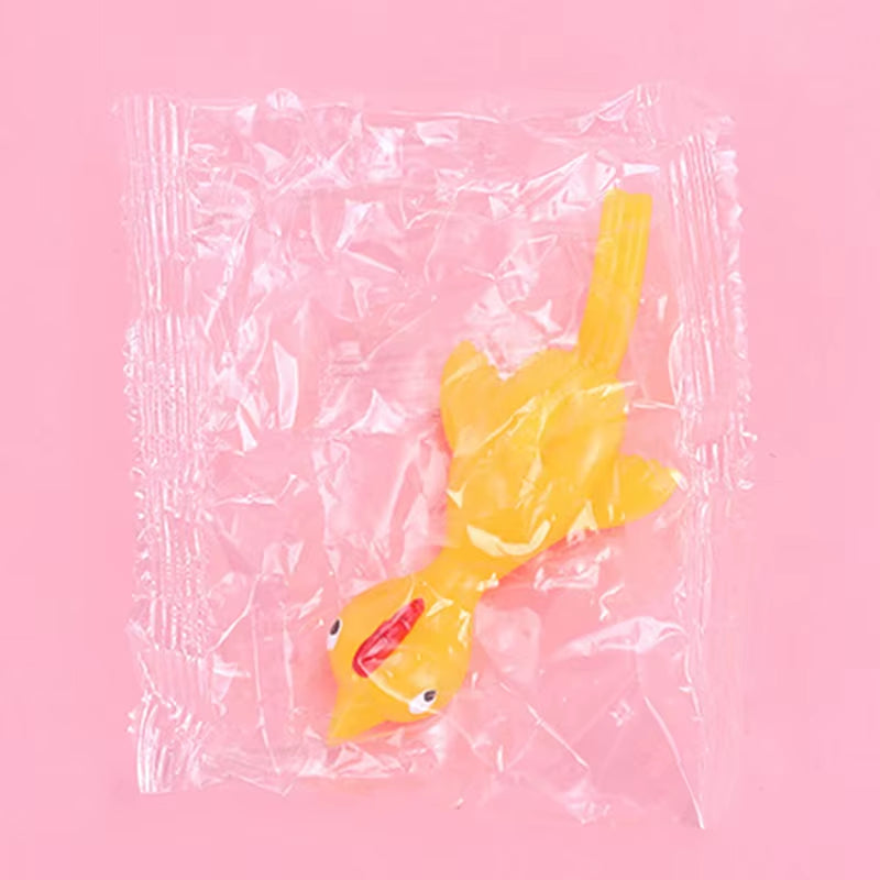 10/20/50Pcs Catapulted Ejection Chicken Toys Light Rubber Finger Prank Flying Toy Sticky Decompression Toy Birthday Party Favors